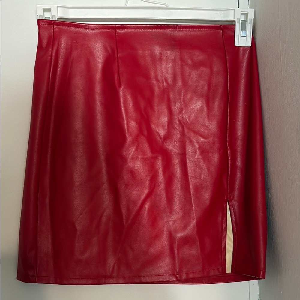 windsor Red pleather Skirt